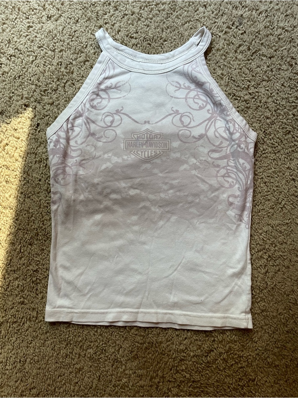 Harley-Davidson White Lavender Graphic Halter Tank